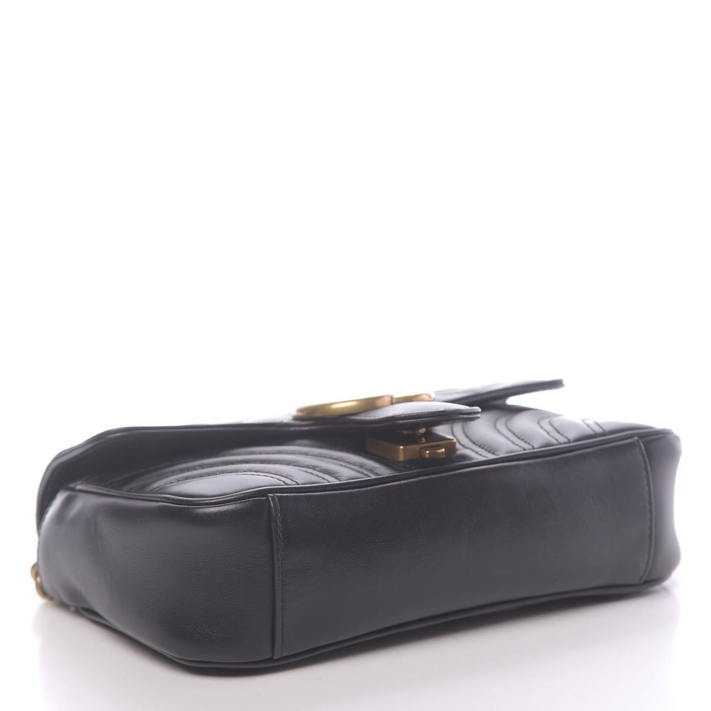 Calfskin Matelasse Mini GG Marmont Shoulder Bag Black