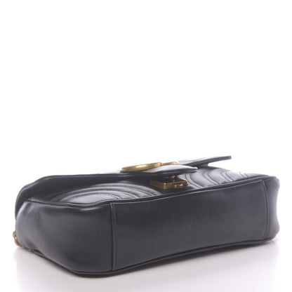 Gucci Calfskin Matelasse Mini GG Marmont Shoulder Bag Black 3 of 12