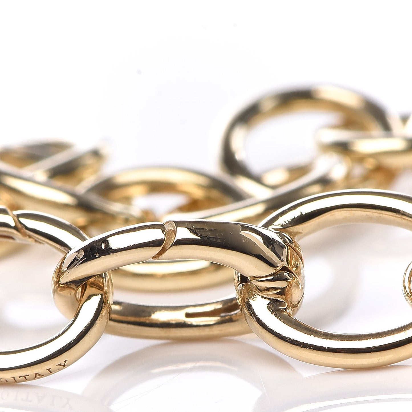 18K Yellow Gold Round Chain Link Bracelet