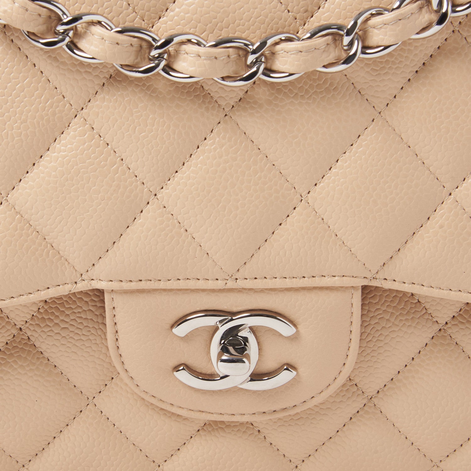 Chanel Caviar Quilted Jumbo Double Flap Beige Clair 9 of 11