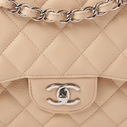 Chanel Caviar Quilted Jumbo Double Flap Beige Clair 9 of 11