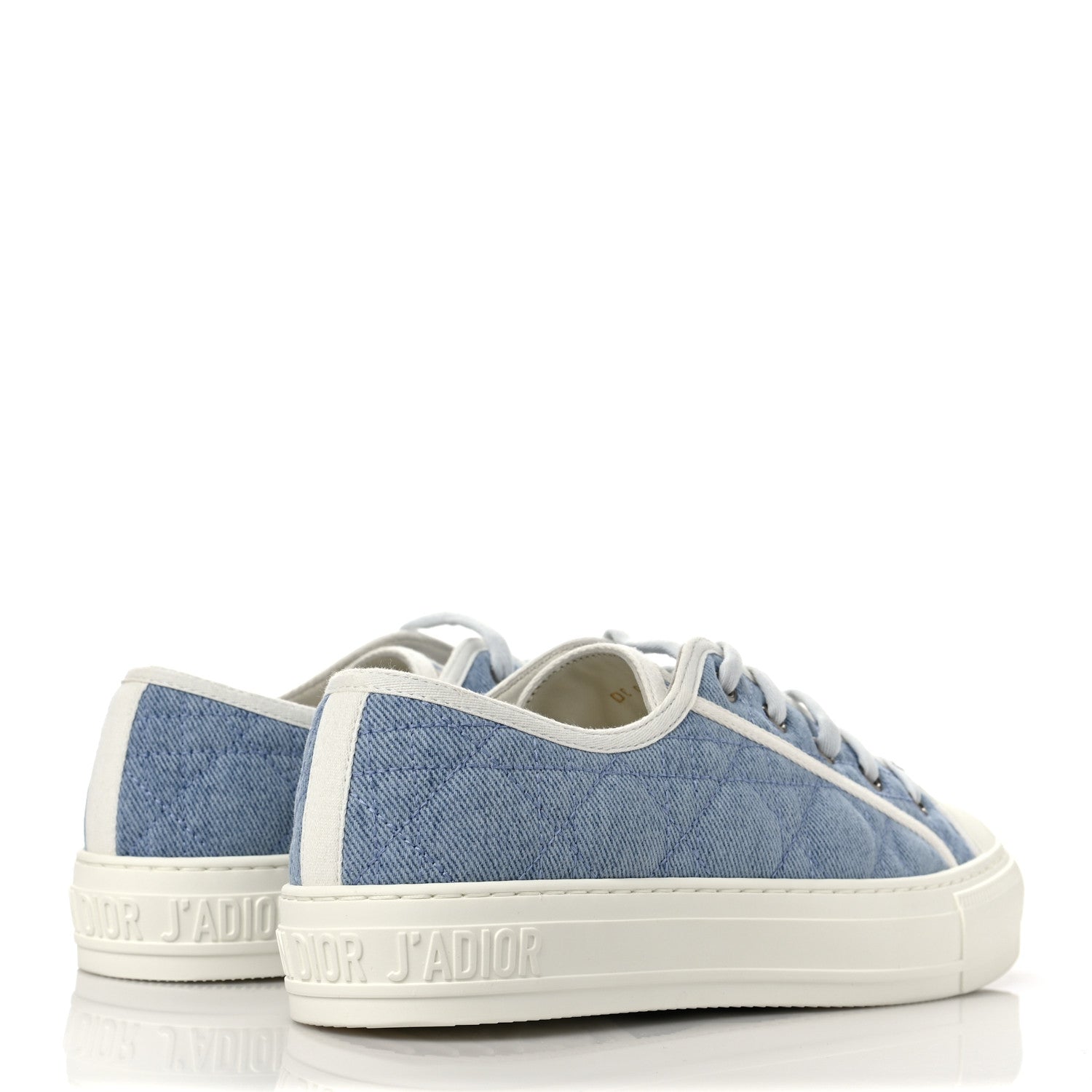 Christian Dior Denim Cannage Walk'N'Dior Low Top Sneakers 38.5 Dynamic Blue 4 of 11