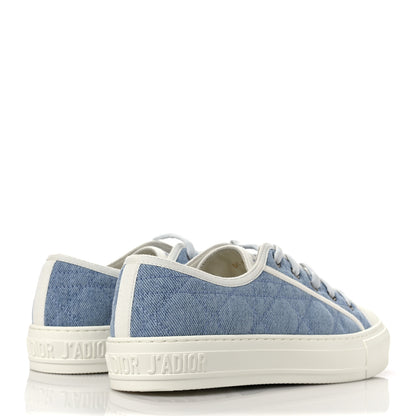 Christian Dior Denim Cannage Walk'N'Dior Low Top Sneakers 38.5 Dynamic Blue 4 of 11