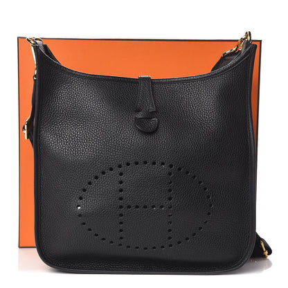 Hermes Taurillon Clemence Evelyne III PM Black 12 of 12