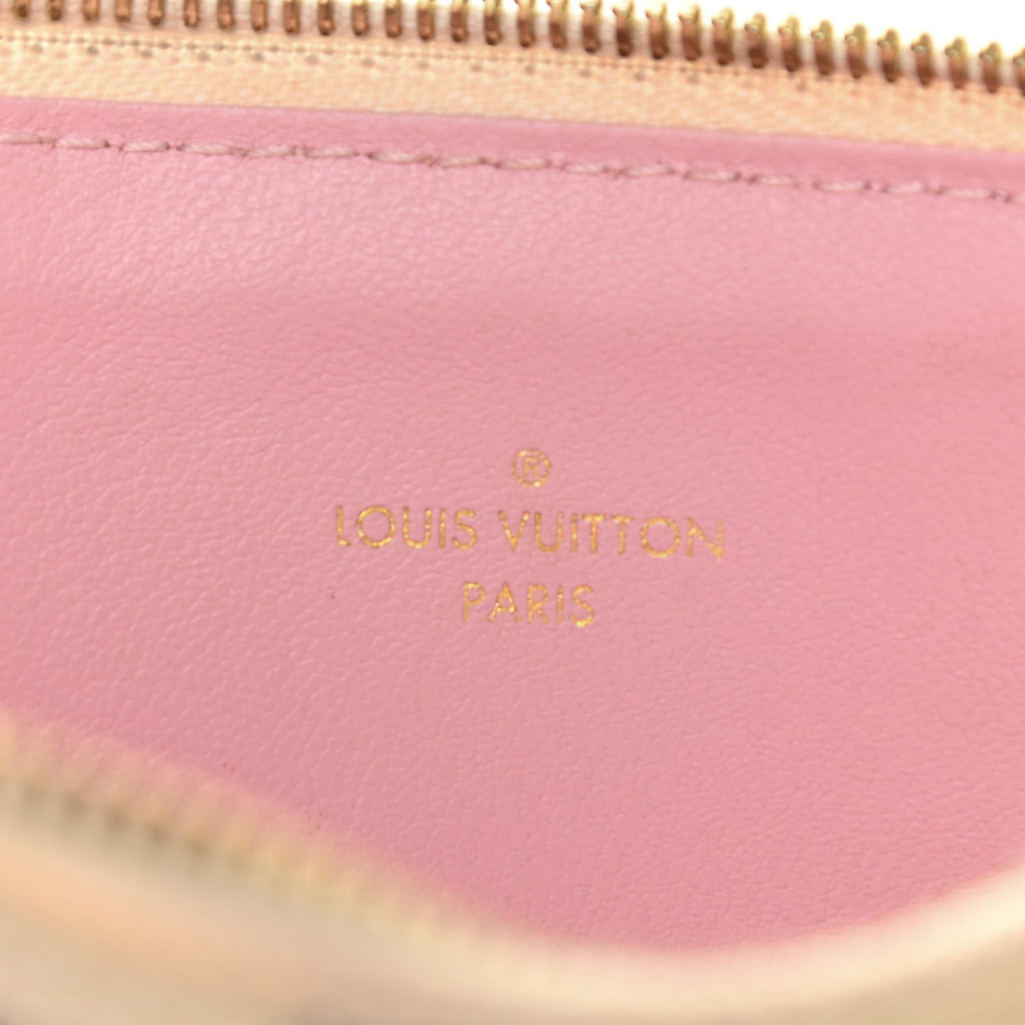 Damier Azur Felicie Chain Wallet Zippered Insert Rose Ballerine