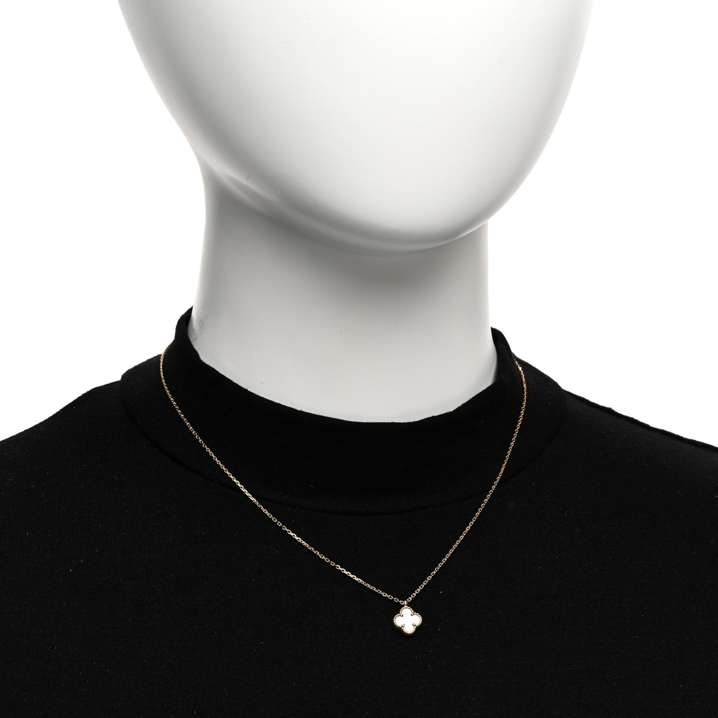 18K Yellow Gold Mother of Pearl Sweet Alhambra Pendant Necklace