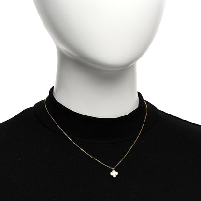 Van Cleef & Arpels 18K Yellow Gold Mother of Pearl Sweet Alhambra Pendant Necklace 2 of 6