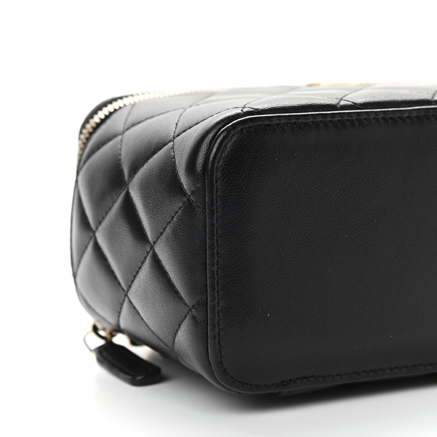 Chanel Lambskin Quilted Small Top Handle Vanity Case With Chain Black 7 of 8