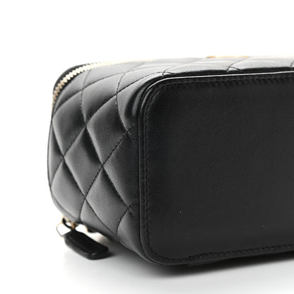 Chanel Lambskin Quilted Small Top Handle Vanity Case With Chain Black 7 of 8