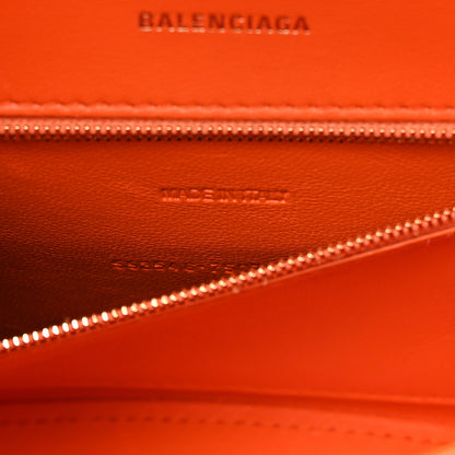 Balenciaga Shiny Calfskin Crocodile Embossed Small Hourglass Top Handle Bag Orange 7 of 18