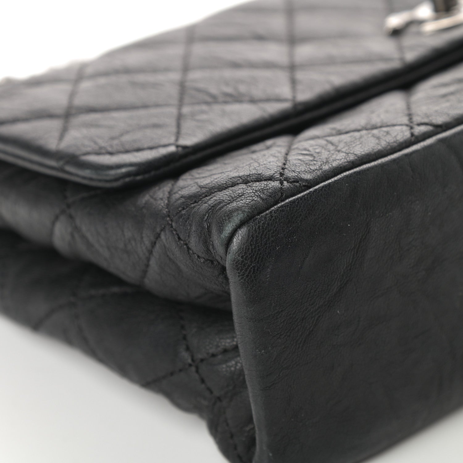 Chanel Crumpled Lambskin Quilted Medium Single Flap Black 9 of 13