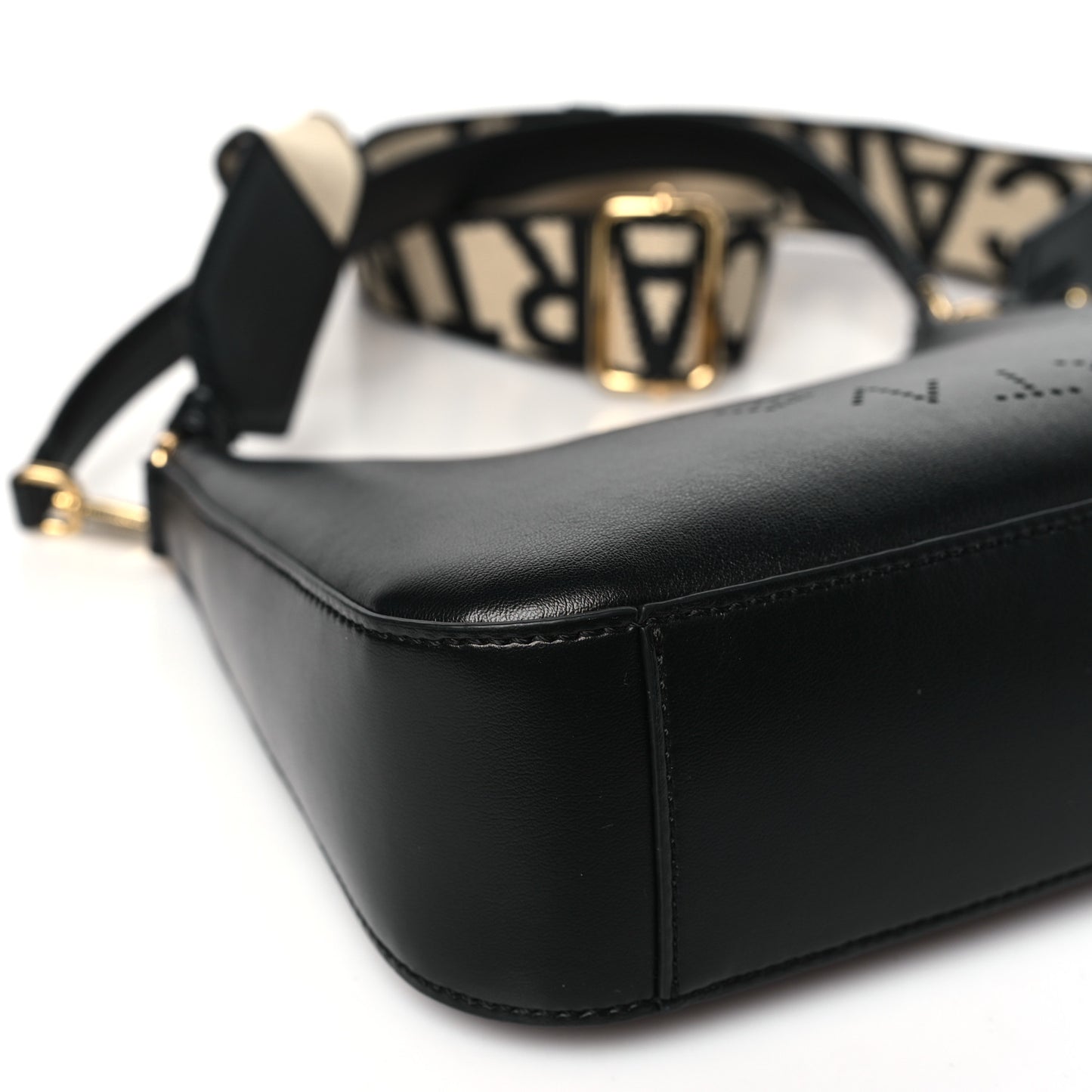 Eco Alter Nappa Perforated Logo Small Shoulder Bag Black