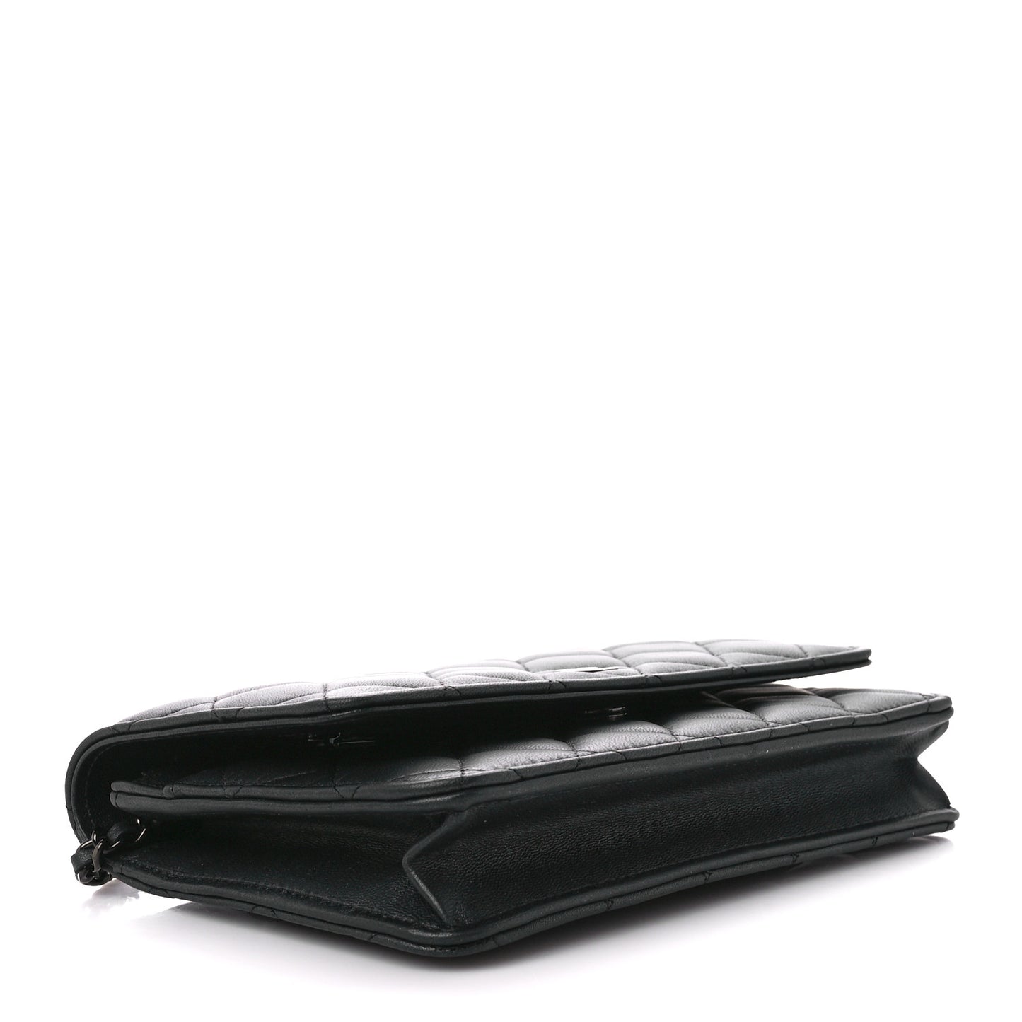 Lambskin Quilted Wallet On Chain WOC So Black