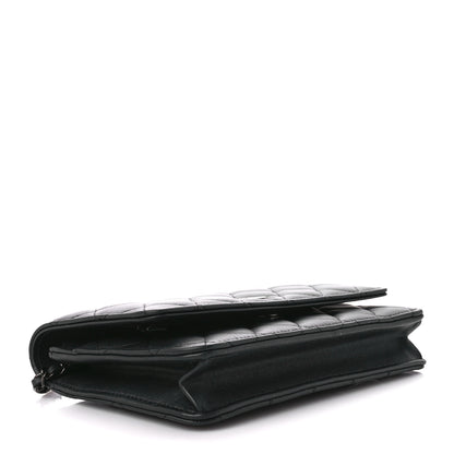 Chanel Lambskin Quilted Wallet On Chain WOC So Black 4 of 12