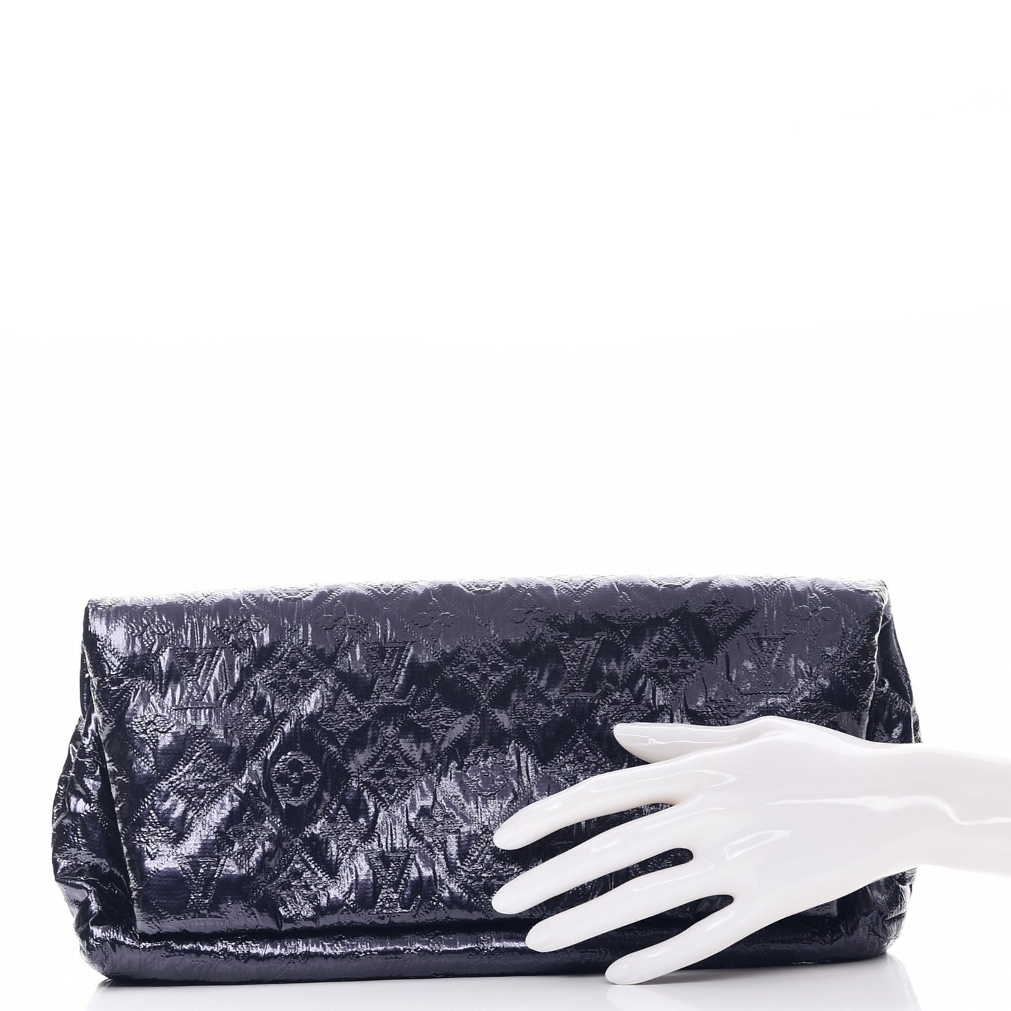 Jacquard Quilted Monogram Limelight Clutch MM Blue de France