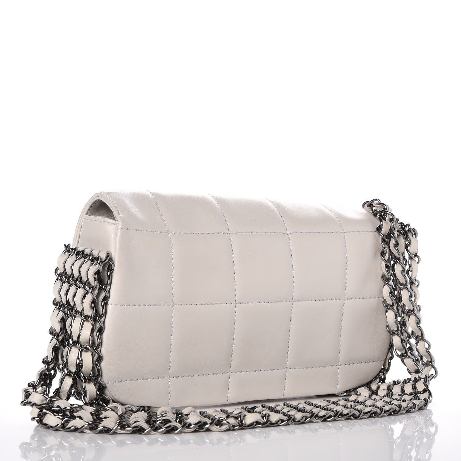 Chanel Lambskin Chocolate Bar 5 Chain Flap White 3 of 8