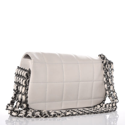 Chanel Lambskin Chocolate Bar 5 Chain Flap White 3 of 8