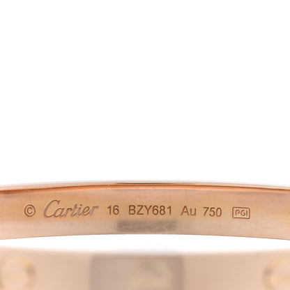 Cartier 18K Pink Gold LOVE Bracelet 16 4 of 6