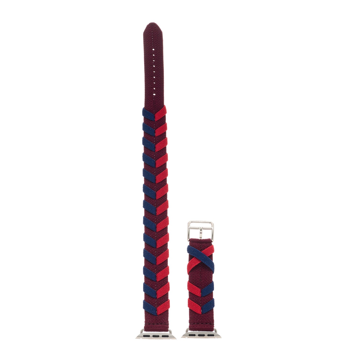 Hermes Polyamide Yarn Woven Bridon 41mm Apple Watch Double Tour Band Rouge H 1 of 5