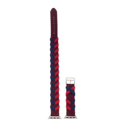Hermes Polyamide Yarn Woven Bridon 41mm Apple Watch Double Tour Band Rouge H 1 of 5