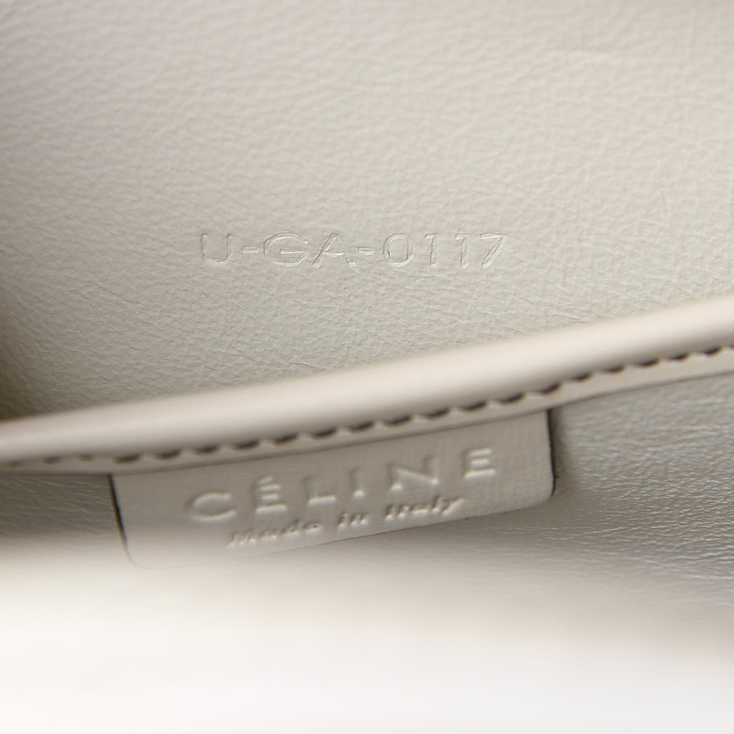 Satin Calfskin Nano Debossed Luggage White
