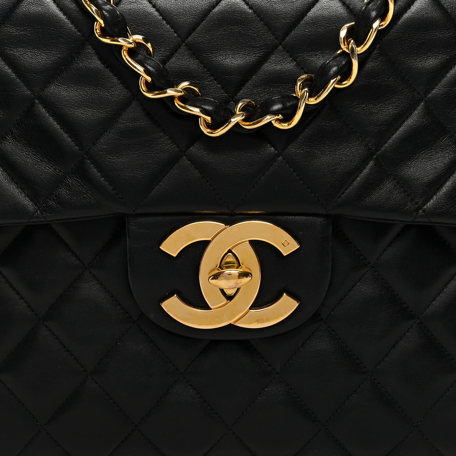 Chanel Lambskin Quilted XL Jumbo Single Flap Black 8 of 10