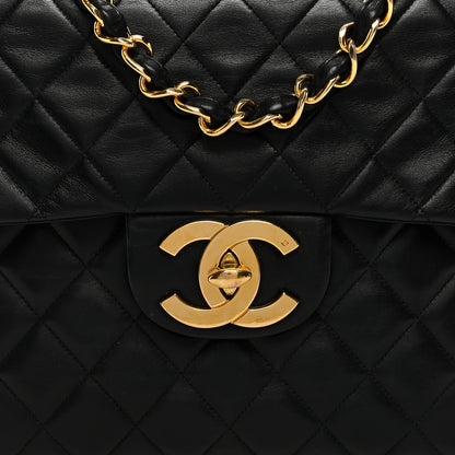 Chanel Lambskin Quilted XL Jumbo Single Flap Black 8 of 10