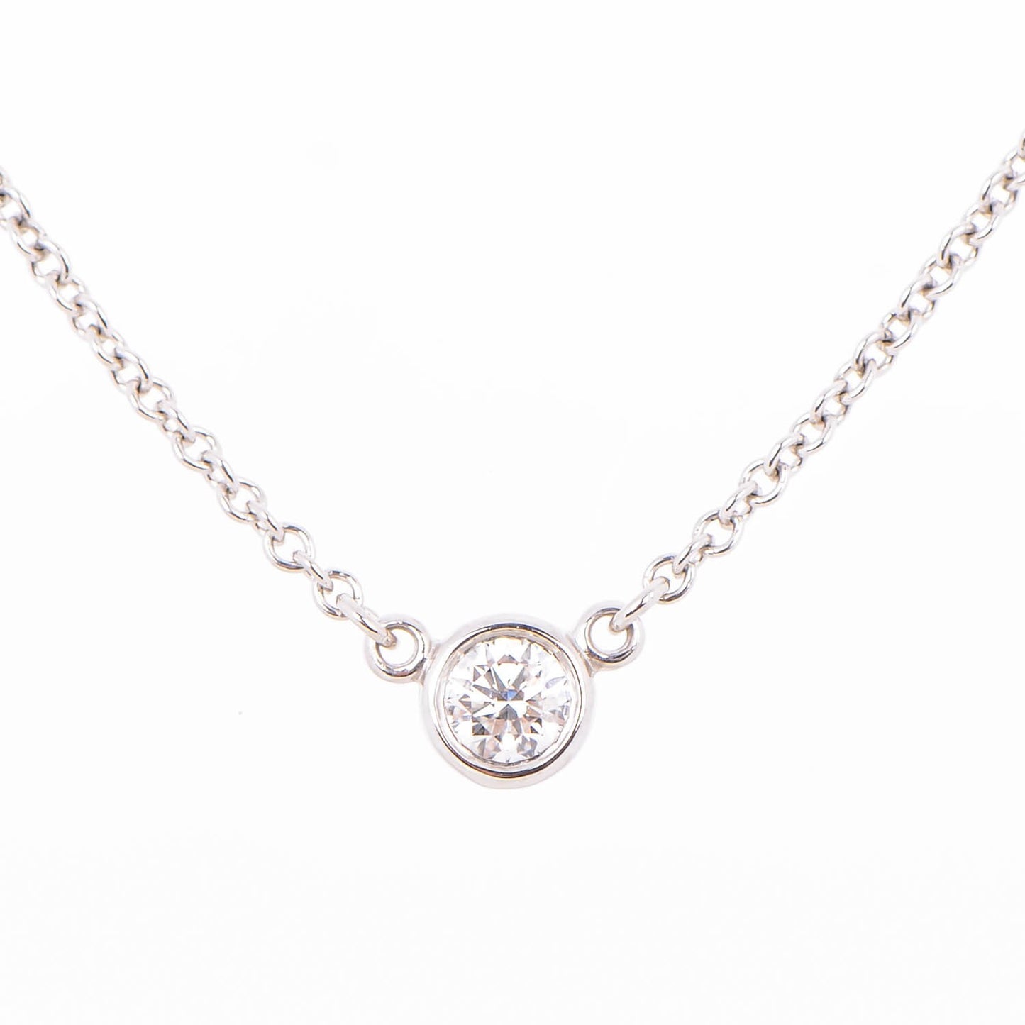 Platinum Diamond .12ct Elsa Peretti Diamonds by the Yard Pendant Necklace