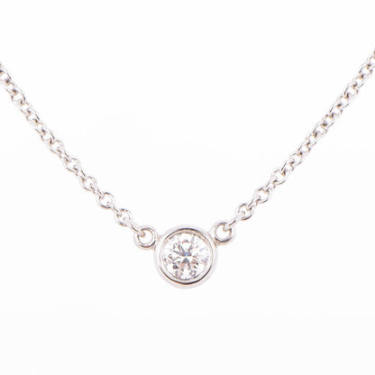 Tiffany Platinum Diamond .12ct Elsa Peretti Diamonds by the Yard Pendant Necklace 3 of 6