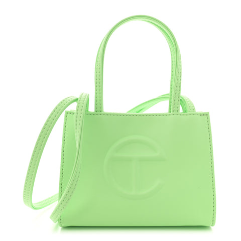 Vegan Leather Small Shopping Bag Double Mint