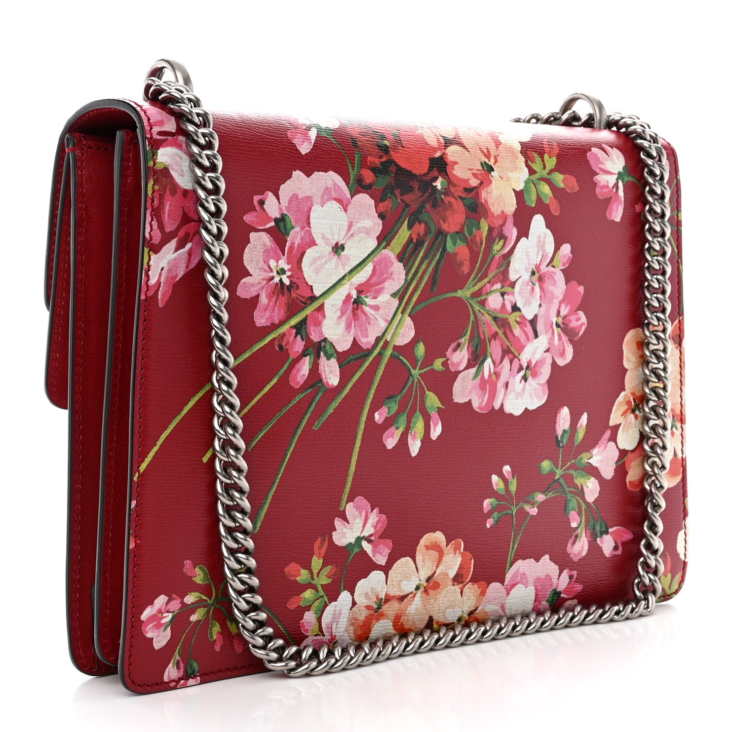Calfskin Blooms Print Medium Dionysus Shoulder Bag Romantic Cherry Multicolor