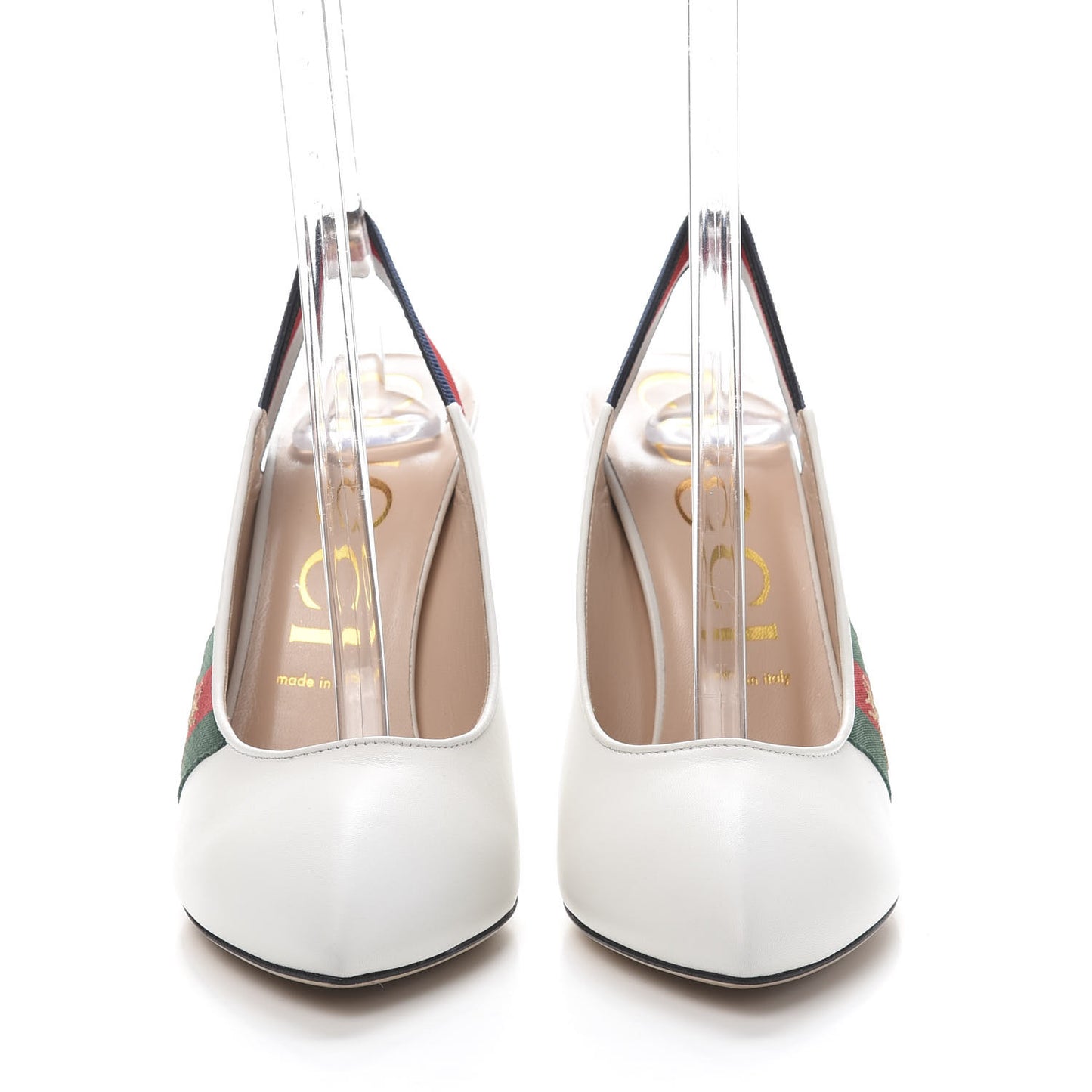Malaga Kid Web Sylvie High Heel Slingback Pumps 40 White