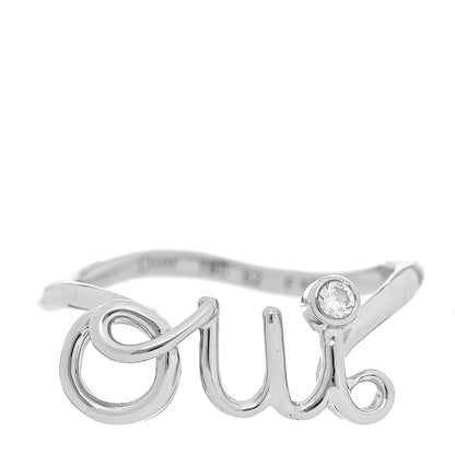 Christian Dior 18K White Gold Diamond Oui Ring 52 6 1 of 4