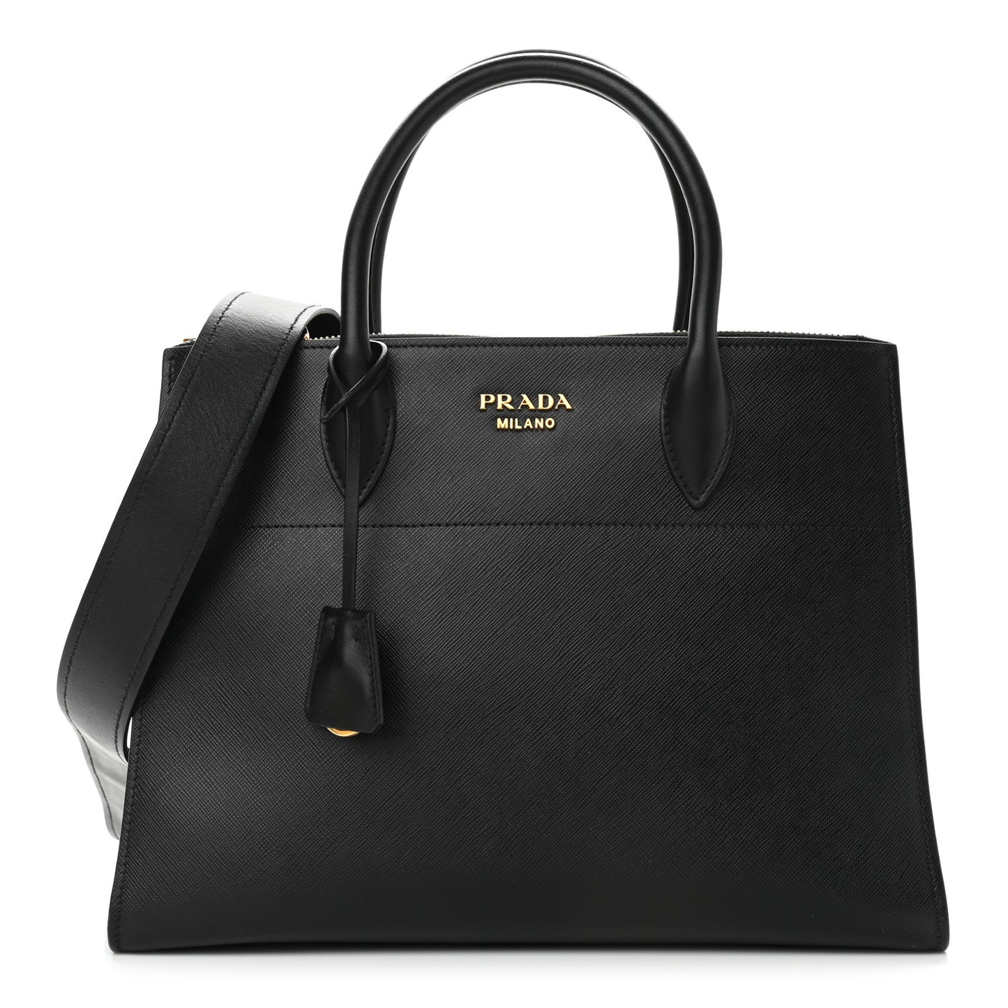 Saffiano City Calfskin Greche Paradigme Bag Black