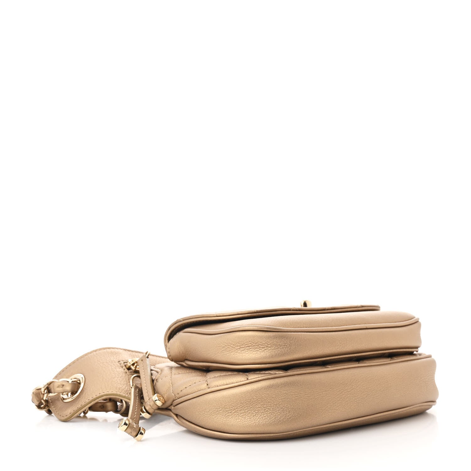 Chanel Metallic Calfskin Quilted Waist Bag Gold 4 of 12