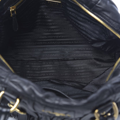 Prada Nappa Gaufre Buckle Bowler Black 5 of 11