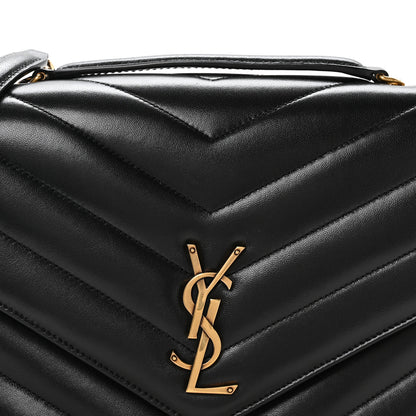 Saint Laurent Lambskin Chevron Quilted Large Loulou Black 9 of 11