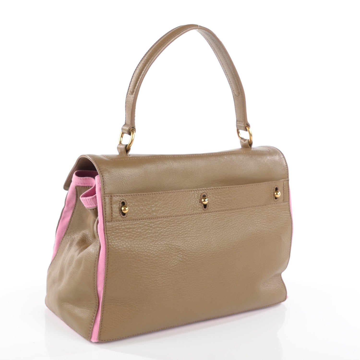 Saint Laurent Calfskin Canvas Medium Muse Two Taupe Pink 3 of 8