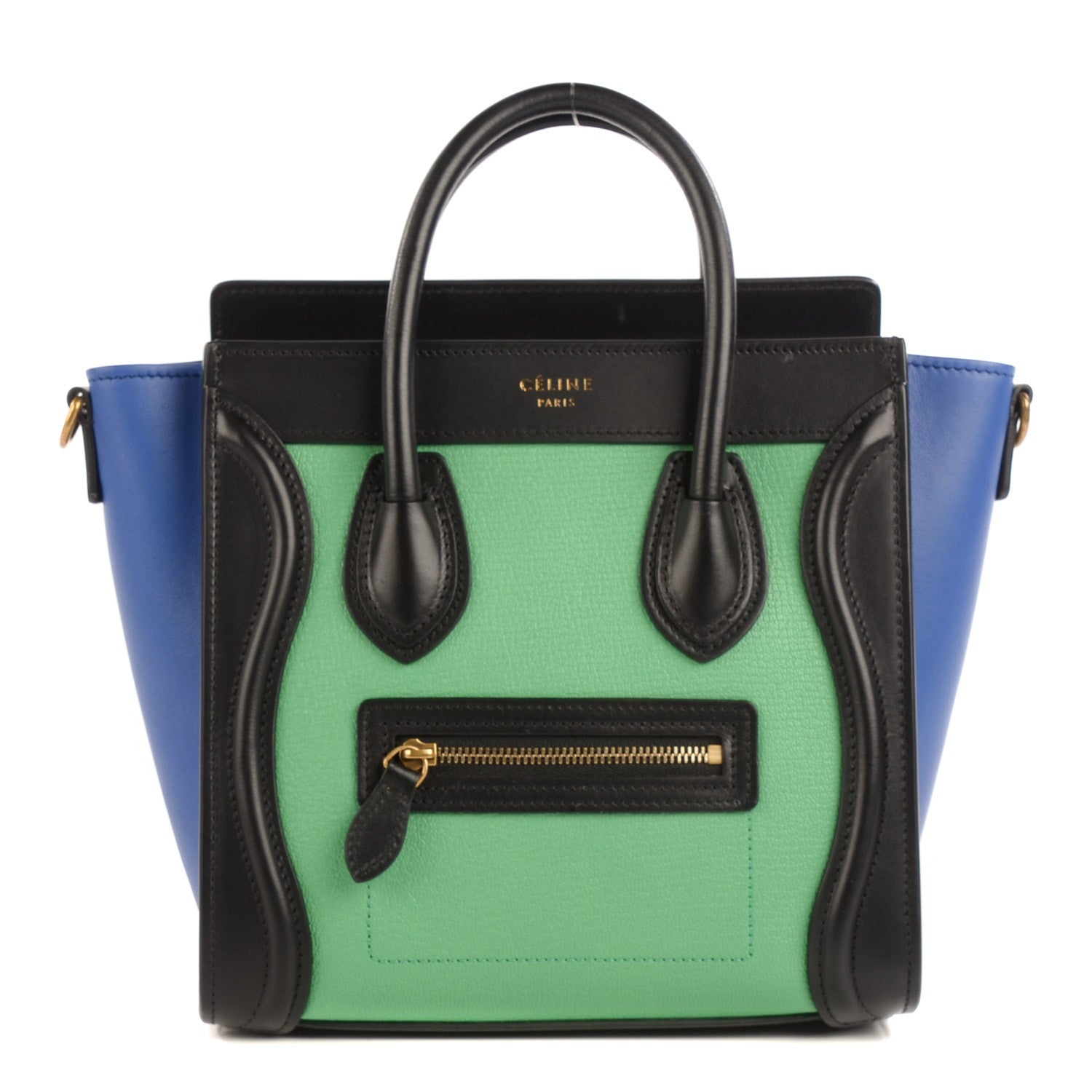 Celine Smooth Calfskin Goatskin Nano Tri-Color Luggage Palm 1 of 9