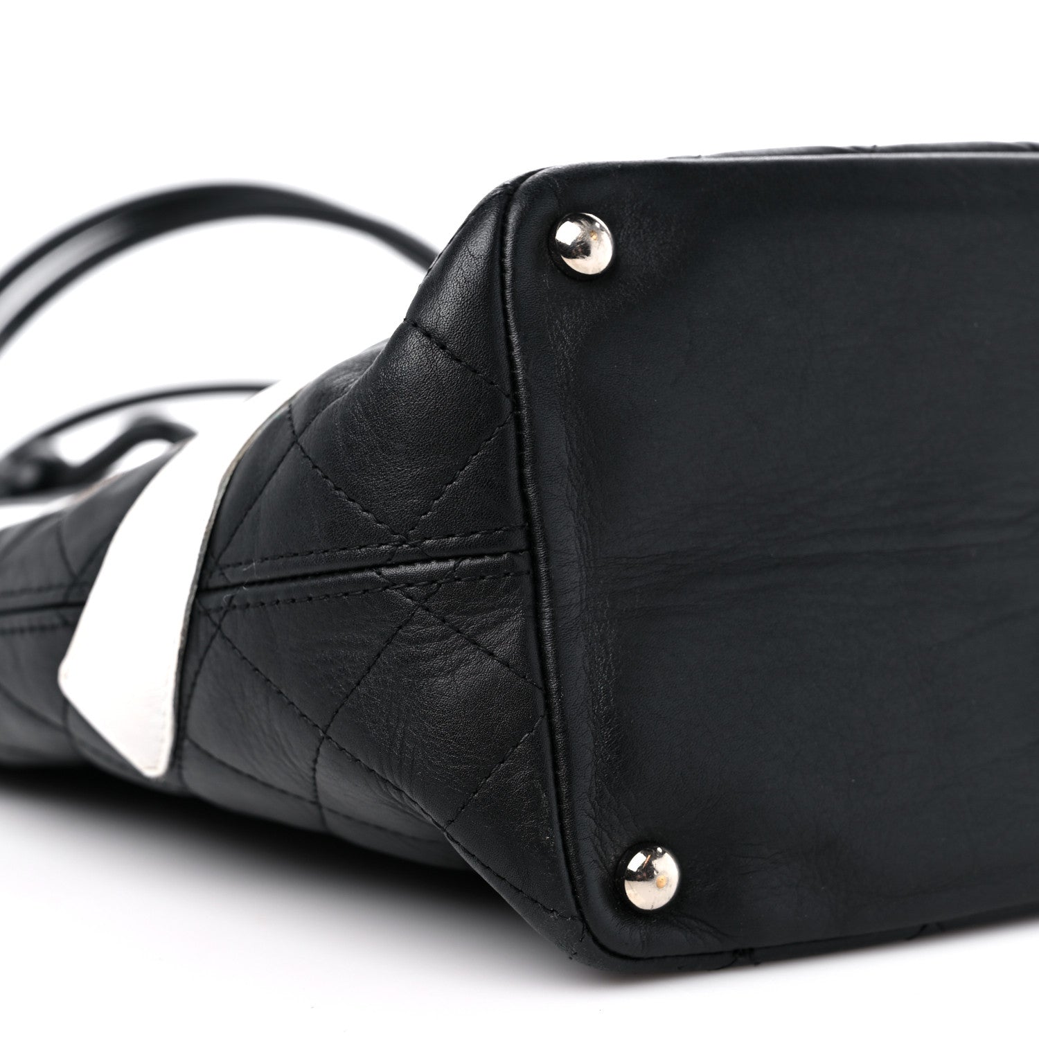 Chanel Calfskin Quilted Medium Cambon Tote Black White 8 of 13