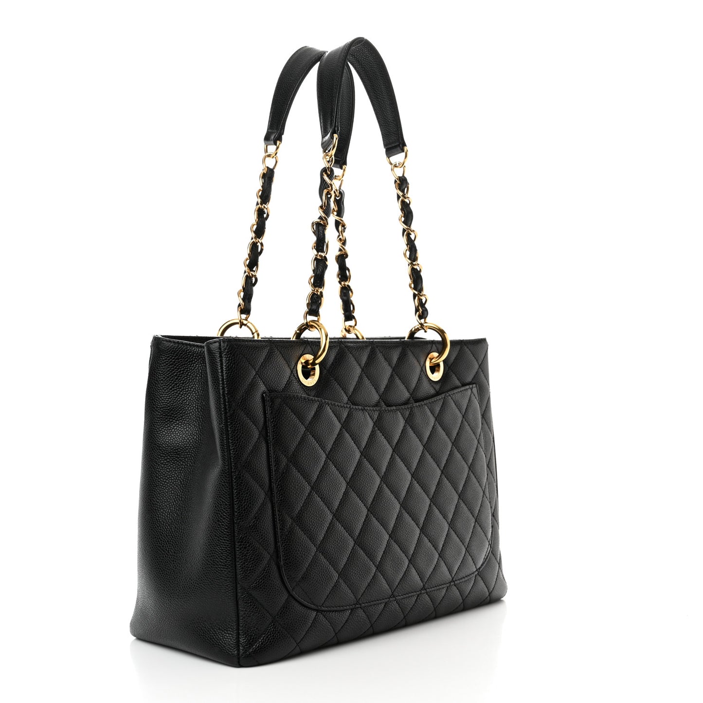 Caviar Quilted Grand Shopping Tote GST Black