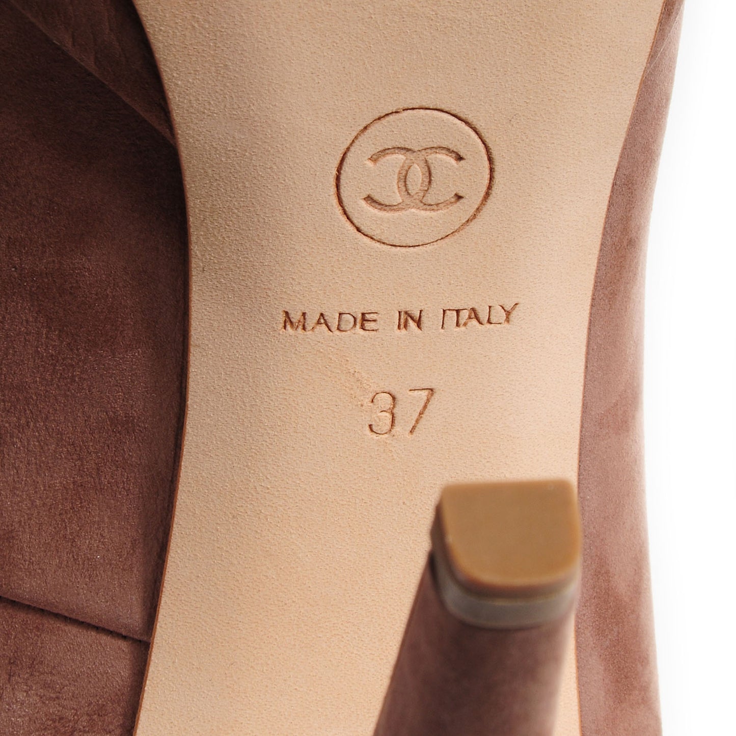 Suede CC Cap Toe Pumps 37 Beige
