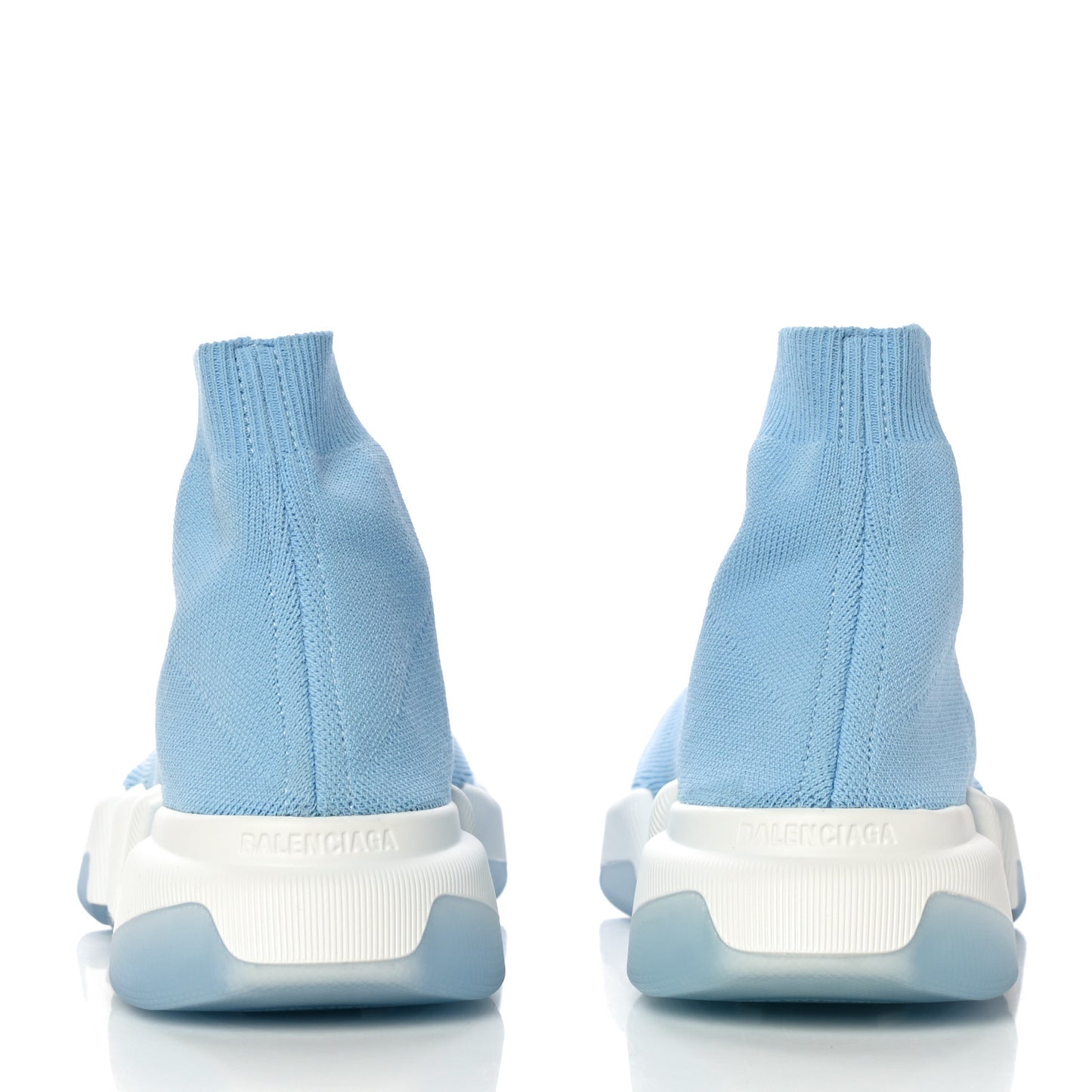 Technical 3D Recycled Knit Bi-Color Womens Speed 2.0 Transparent Sole Sneakers 39 Blue White Transparent Blue
