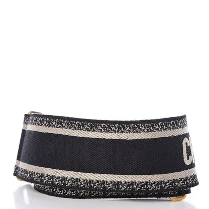 Christian Dior Canvas Embroidered Shoulder Strap Black 2 of 6