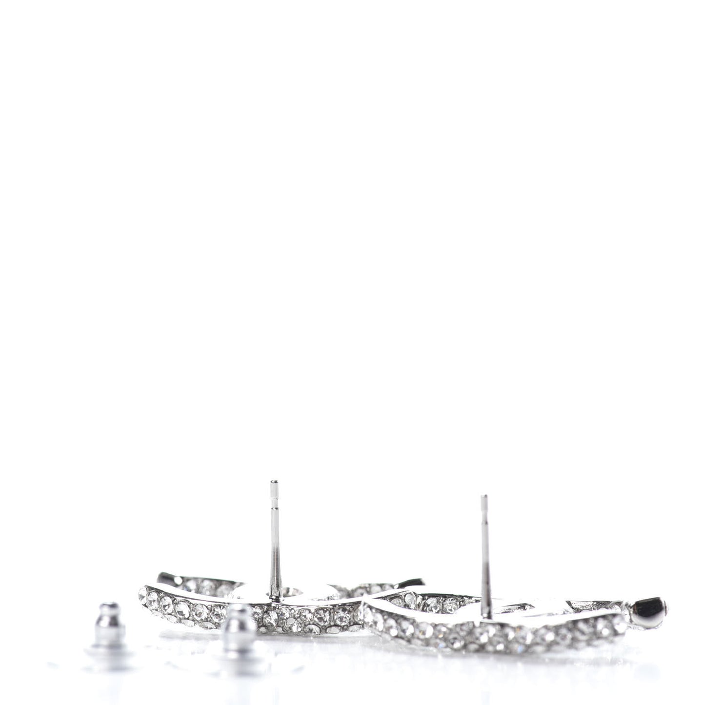 Crystal CC Earrings Silver