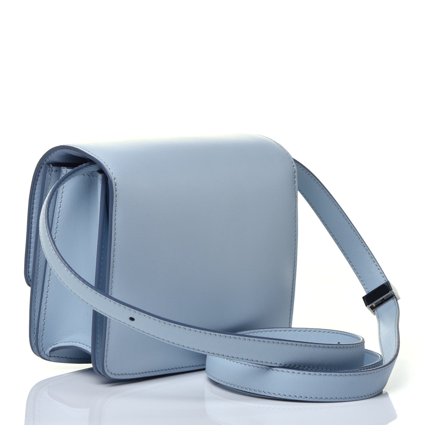 Box Calfskin Small Classic Box Flap Bag Pale Blue