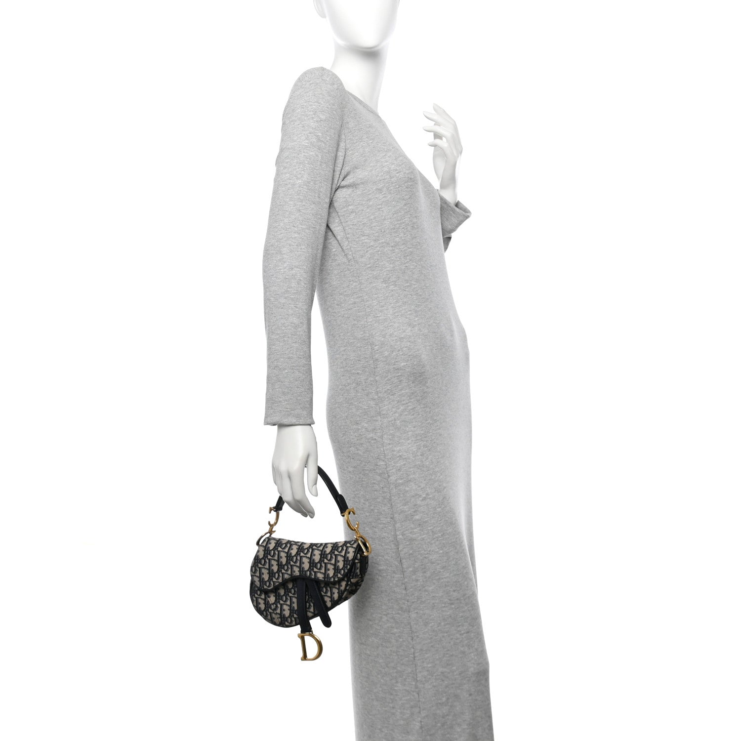 Christian Dior Oblique Mini Saddle Bag Blue 2 of 12