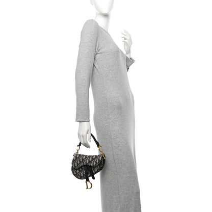 Christian Dior Oblique Mini Saddle Bag Blue 2 of 12