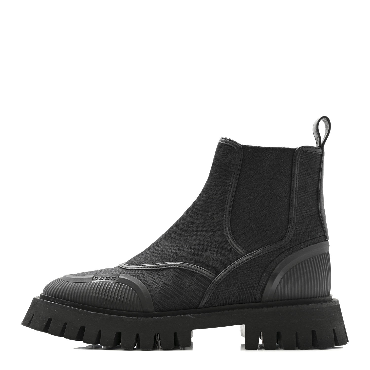 Gucci Canvas Calfskin GG Supreme Ankle Boots 39 Black 1 of 16