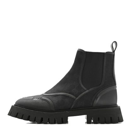 Gucci Canvas Calfskin GG Supreme Ankle Boots 39 Black 1 of 16